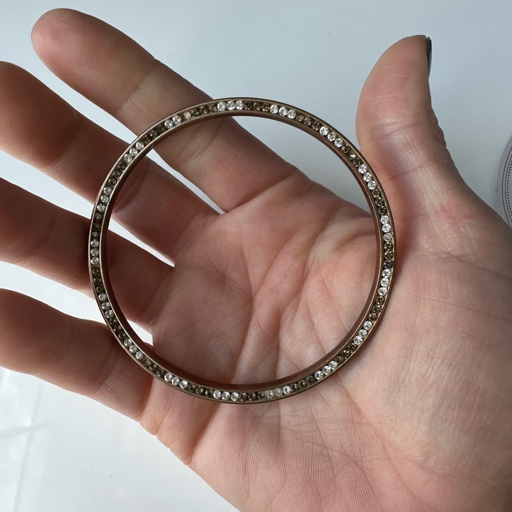 Black and Gold Tone Bangle Bracelet